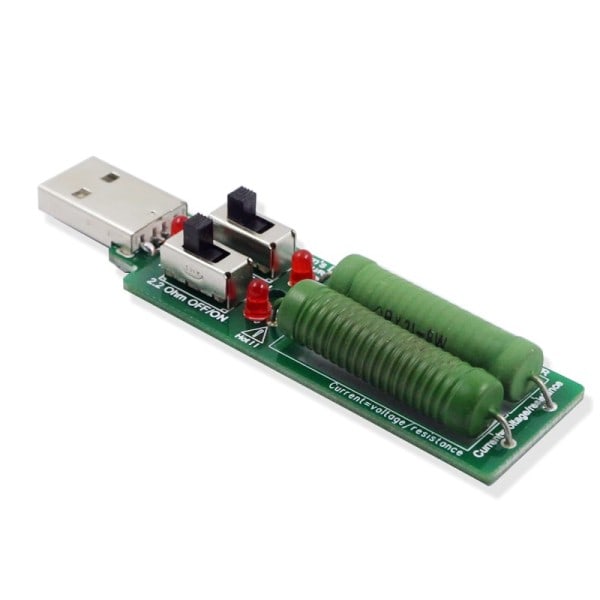 USB motstånd likström elektronisk belastning Med omkopplare justerbar 3 ström 5V1A/2A/3A batteri kapacitet spänning