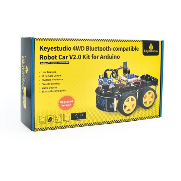 Keyestudio 4WD Multi BT Robot Auto Kit V2.0 W/LED Näyttö Arduino Robotti Kit