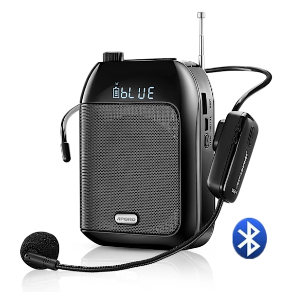 Bluetooth UHF Trådløs Stemme Forsterker Bærbar For Undervisning Forelesning Omvisning Guide Promotion U-Disk Megafon Mikrofon Høyttaler