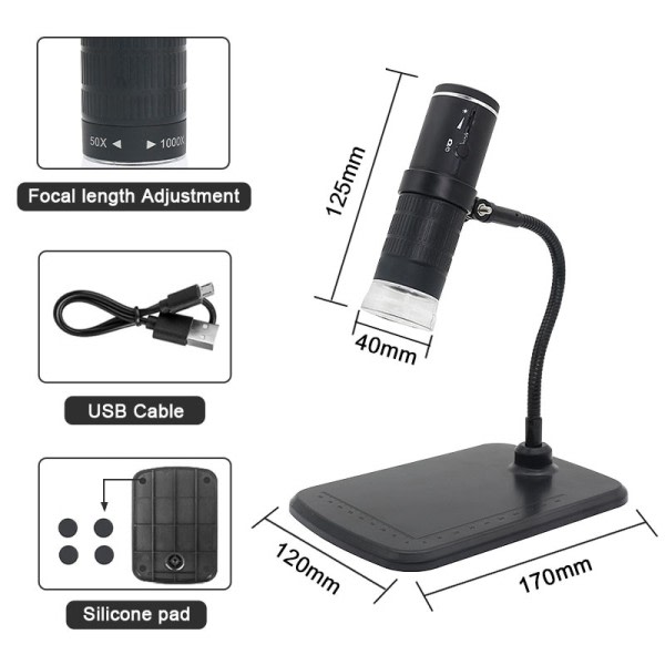 1000X Digital Mikroskop HD 1080P LED USB WiFi Mikroskop