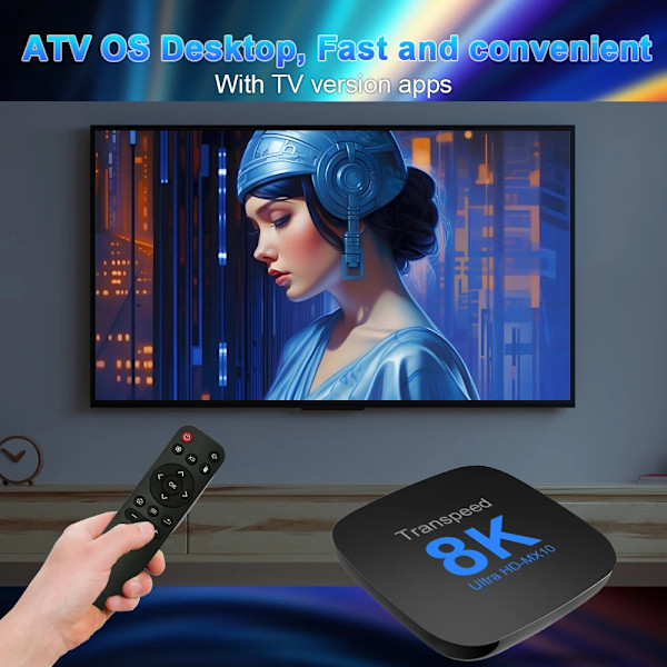 Android 13 TV Boks ATV Dual Wifi Med TV Apps 8K Video BT5.0+ RK3528 4K 3D Voice Media Player Set Top Box