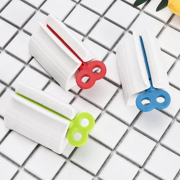 3 bitar Tandkräm Dispenser Squeezer Badrum Tillbehör Tandkräm Hållare Arrangör