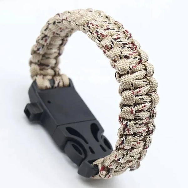 Utomhus Överlevnad Escape Armband Resenär Gamer Militär Fläkt Plast Spänne Sju-blad Utomhus Paraply Rep