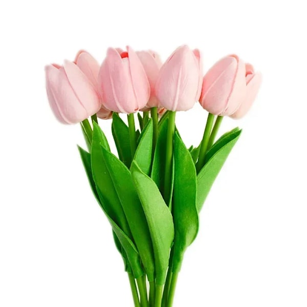 5 stykker tulipan kunstige blomster ekte touch bukett falske blomster dekorasjon