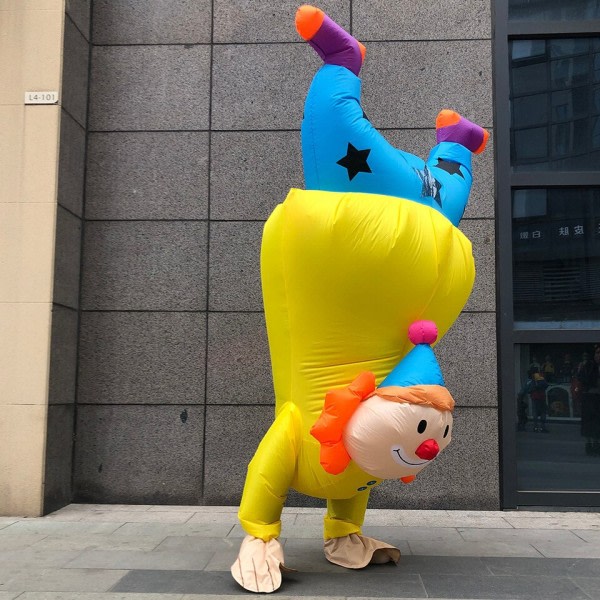 Upp och ner Clown Uppblåsbar Dräkt för vuxna män kvinnor dans fester