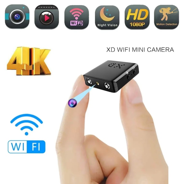 4K Full HD 1080P Mini ip Cam XD WiFi Natt Vision Kamera IR-CUT Bevegelsesdeteksjon Sikkerhet Videokamera