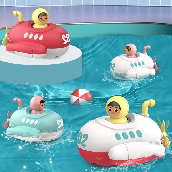 Vauvan kylpy lelut sukellusvene tuuli ylös lelu kellokone laiva vene lasten vesi lelut