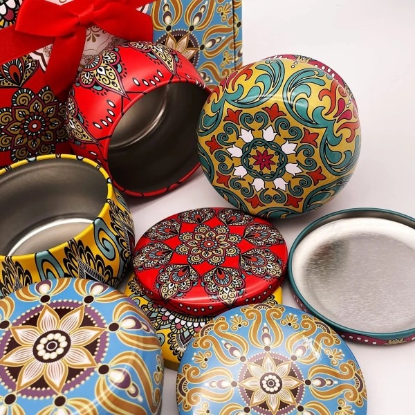 Stearinlys Tinn krukker Bohemian mønstre stearinlys krukke med gave boks DIY stearinlys fremstilling sett holder oppbevaring koffert