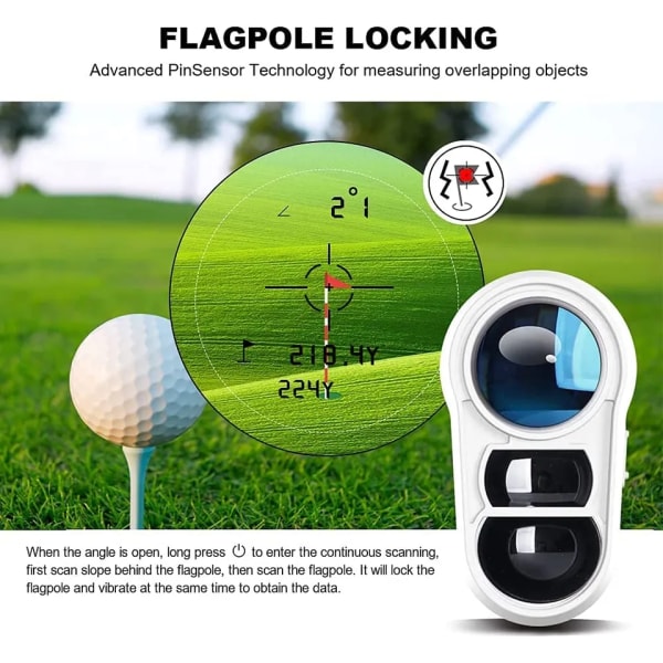 Golf Laser Rangefinder 1000M med Slope og Flag Stang Lås Vibration til Golfing Sport