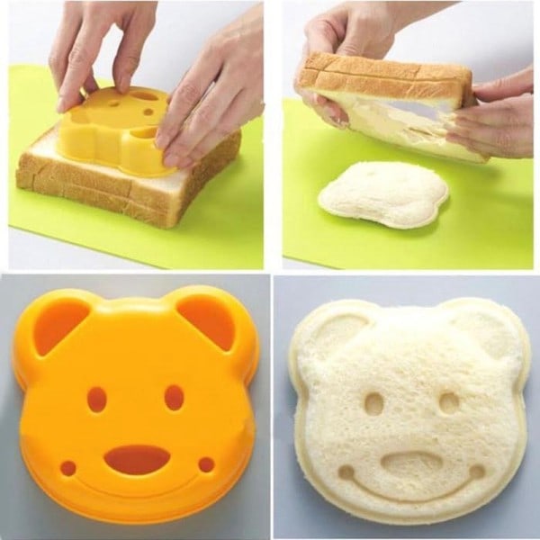 Bamse bjørn sandwich skimmel ristet brød brød fremstilling kutter form