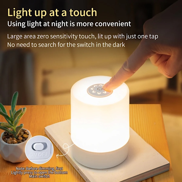 USB LED Lampa Fjärrkontroll Switch Uppladdningsbar Tre Färger Ljus