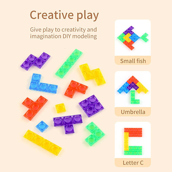 3D Tetris Färgglada Byggnadsblock Förbytbara Pussel Kreativt Skrivbord Tangram Spel Klassisk Vetenskap Utbildning Barn leksak