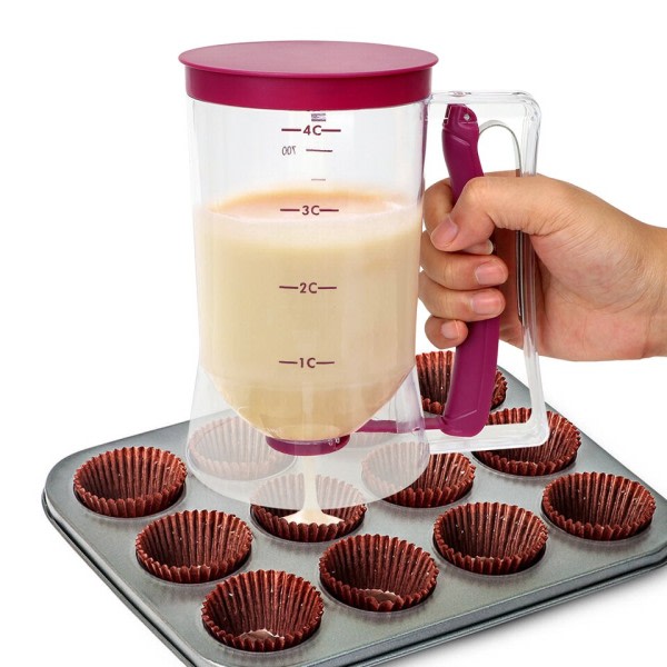 900 ml kaka deg smet dispenser bakning verktyg cupcake tratt smet dispenser ventil mått kopp