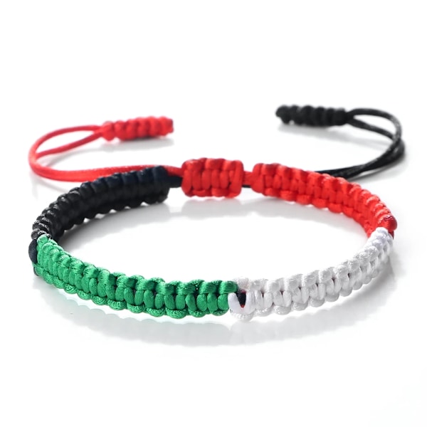 Trendigt Nationell Flagga Flätat Armband Färgstarkt Vävt Rep Tråd Justerbart Mode Rep Bangles