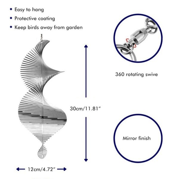 Roterende Vind Kimmer Vind Spinner Klokke Flip Spiral Vedhæng Gårdplads Have Hængende Dekoration
