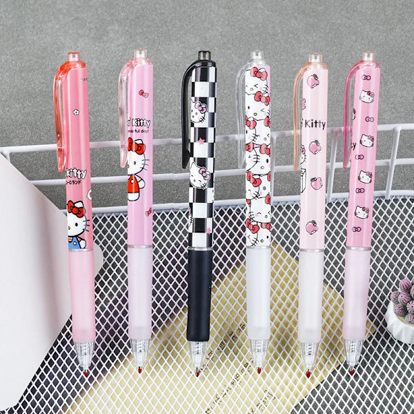6 kpl sarjakuva geeli kynä Kawaii hello kitty kuromi cinnamoroll paperitarvikkeet