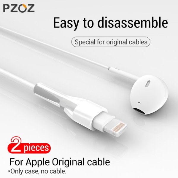 PZOZ 2stk kabel beskytter for iPad iPhone lader USB typeC Original kabel for iPhone 11 8 7 6s plus 5 kabel beskyttelse surround