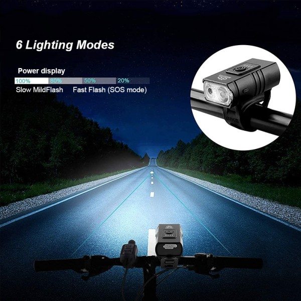Cykel Lys T6 LED Foran USB Genopladelig MTB Mountain Cykel Lampe