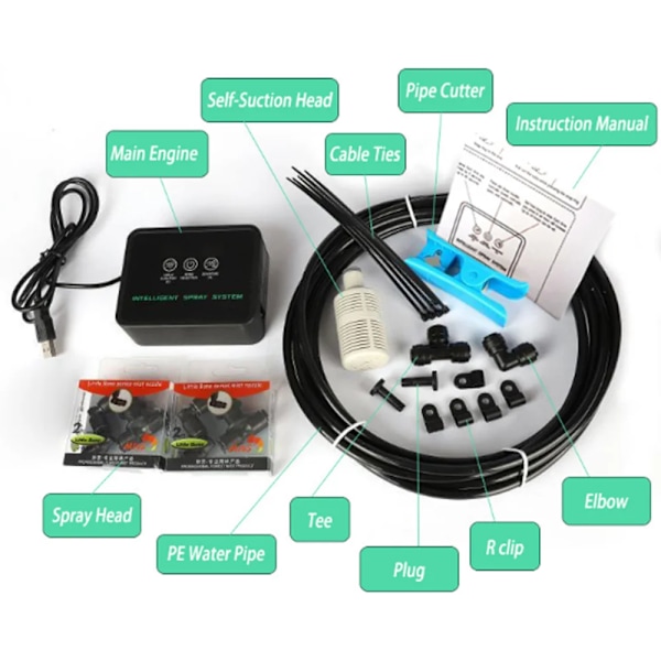 Professionell automatisk vattning system trädgård växt spruta elektronisk timer touch skärm spray bevattning system kit