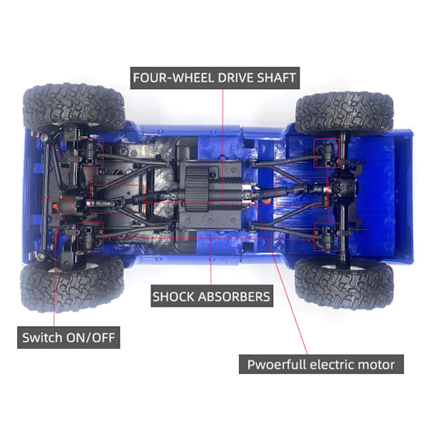 WPL C24-1 Full Scale RC Bil 1:16 2.4G 4WD Rock Crawler