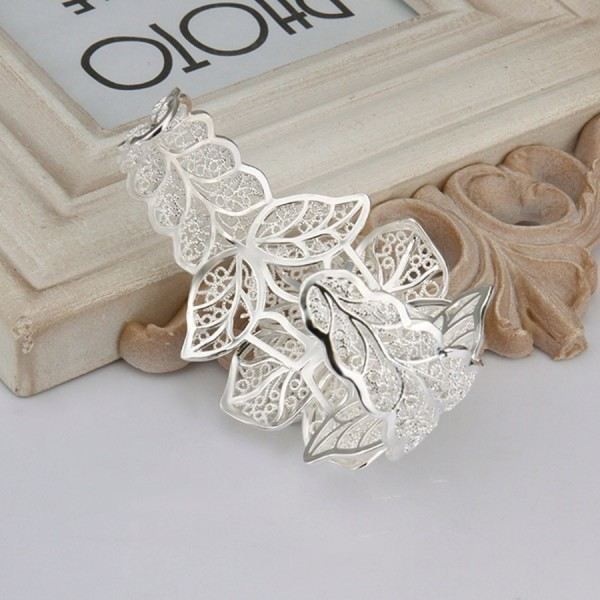 925 Sterling Hopea korut ranneke Kuuma kihla korut naisten kukat aukot rannekoru