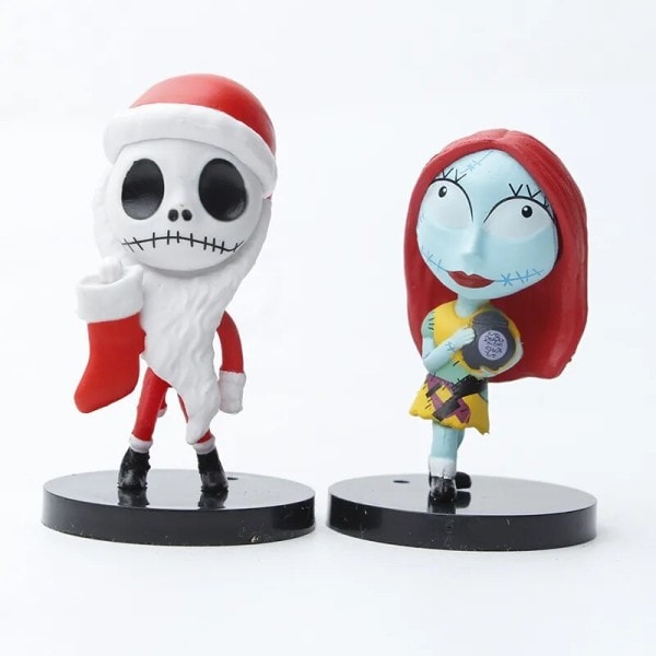 10 bitar The Mardröm Före Jul Jack Skellington PVC Action Figur Samling Modell Bobble Dolls Leksak