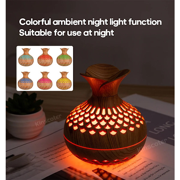 Træ Korn Fugter 300ml USB Aroma Diffuser Forstøver USB Husholdningsluftfugter