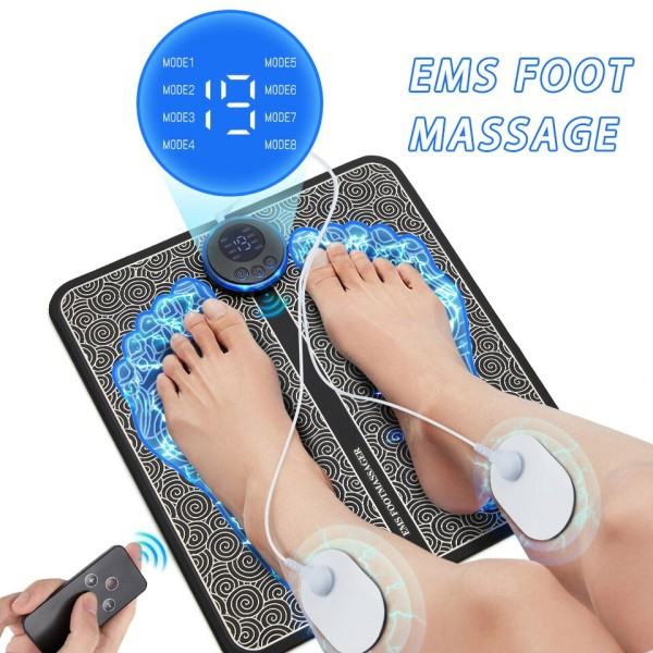 Elektrisk EMS Fod Massager Pad Lettelse Smerte Slap af Fødder Akupunkter Massage Mat