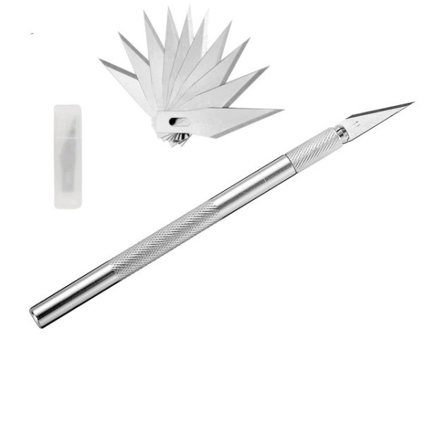 Gravering Halkfri Metal Skalpell Kniv Kit + 50/20/10/5st #11 Blad Kutter Hantverk Kniv