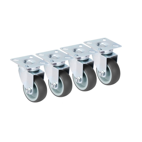 4 STK Hjul Hjul 2 tommer Heavy Duty Swivel Soft Gummi Roller med Bremse