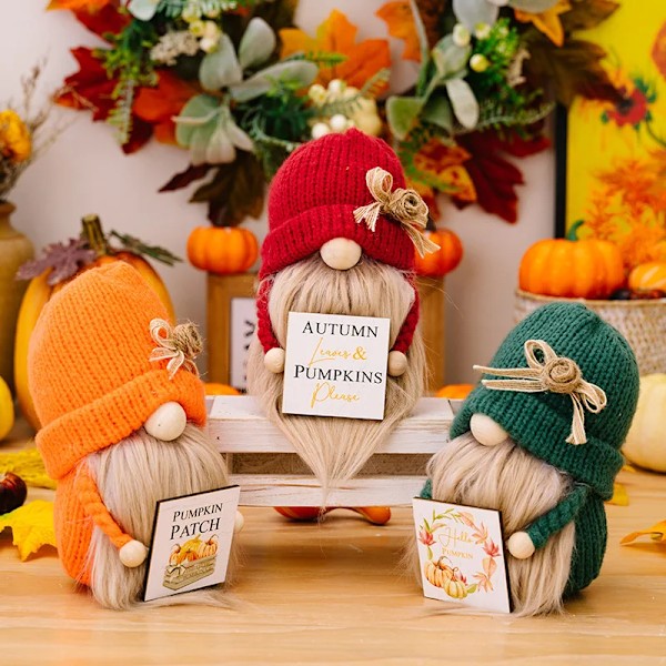 Efterår Plys Elver Dværge Dukker Halloween Gnome Dukker Græskar Solsikke Jule gaver