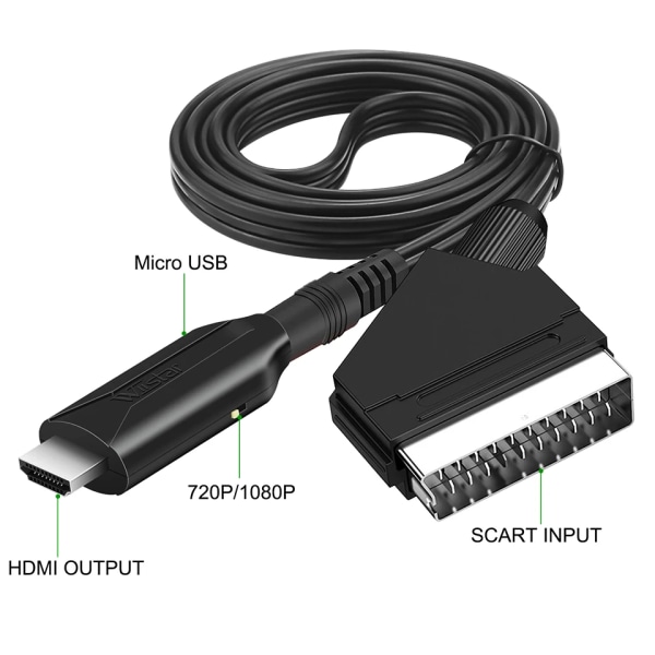 Scart Till HDMI omvandlare ljud video adapter