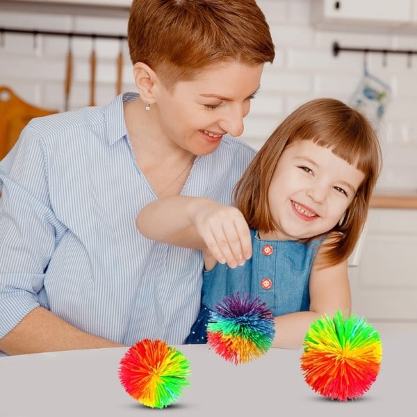 1st  Rainbow Fingertoppar Sensorisk Bouncy Ball Stringy Balls Great Sensory Fidget Toys
