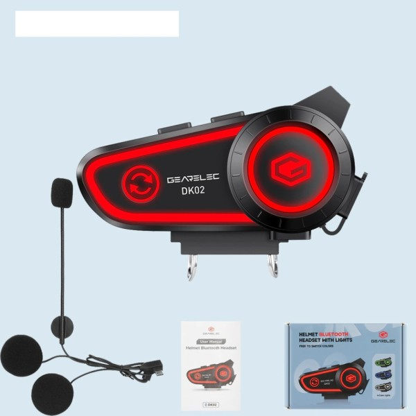 Motorcykel Hjelm Headset Stereo Bluetooth Håndfrit Opkald Med Tri-farvet Ambient Light