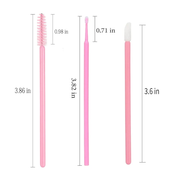 200 delar Engångsborstar Set Mascara Wands Läpp Borstar Mikroborste Applikator Svabb för Ögonfransförlängning Ögonbryn Smink Verktyg
