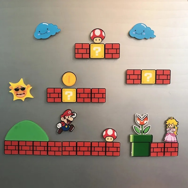 Super Mario magneetti jääkaappi magneetti tarra sarjakuva anime valokuva viesti taulu tarrat