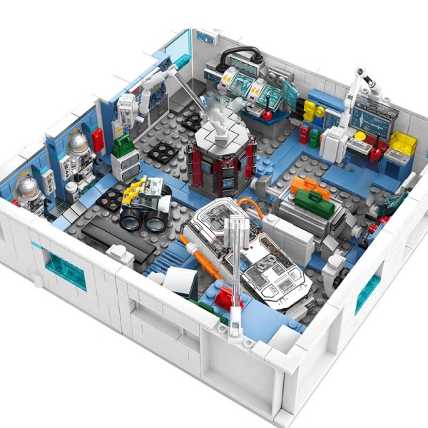 Rum station bygning klodser med astronaut mini dukker tidlig læring videnskab udforskning legetøj