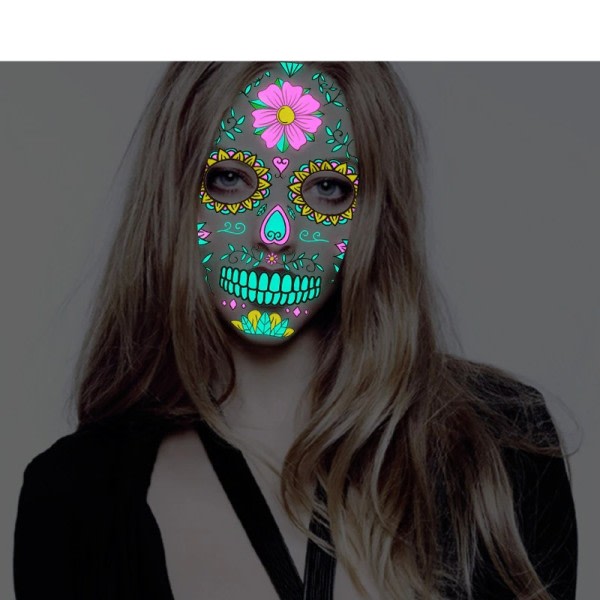 Ansiktsbehandling tatuering dekal  Bicolor luminescens  Vatten till papper  Vuxna och barn  Halloween påsk jul  Rave fest