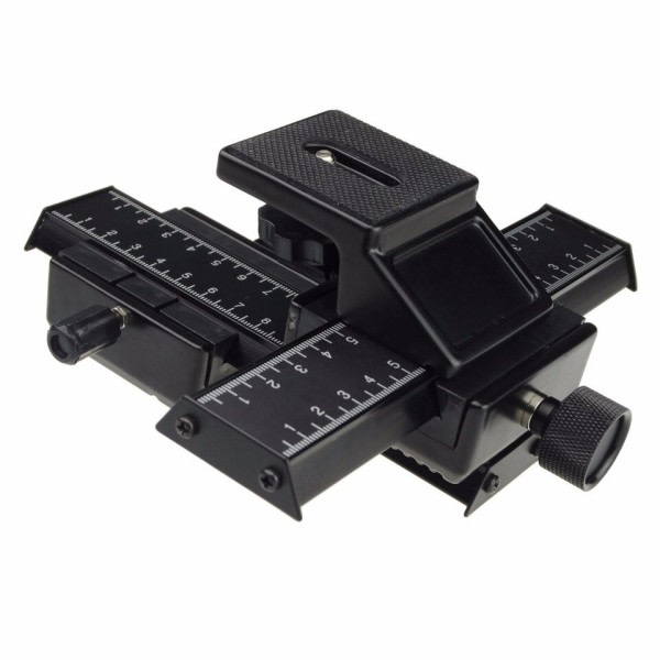 4 vägs Makro Shot Fokusering Rail Slider för SLR DSLR DC
