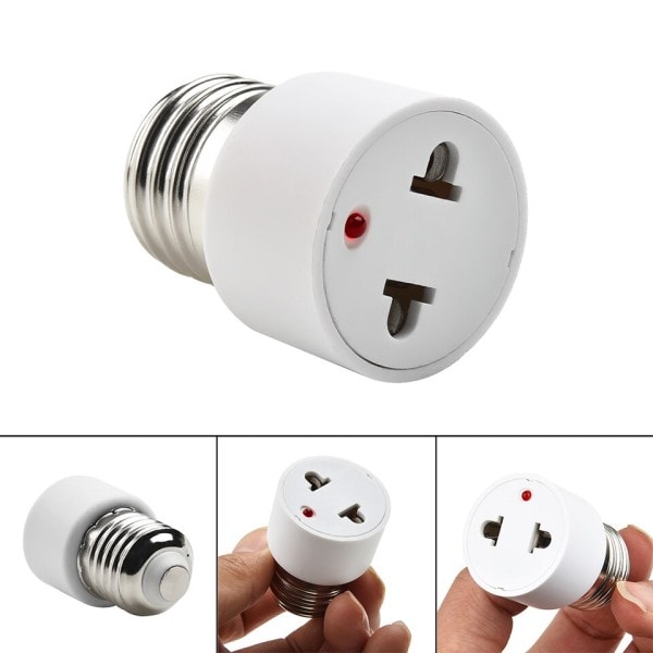 E27 Glödlampa Till US/EU Plug Light Fixtur Glödlampa Bas Lampa Sockel Adapter Konvertera