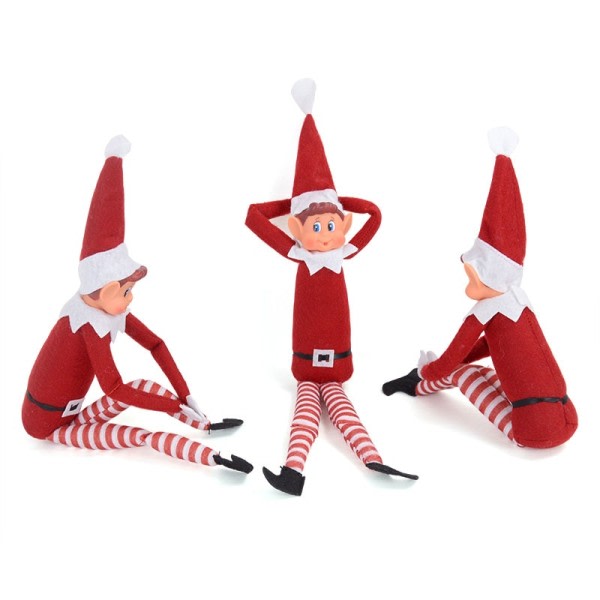 Röd jul ELF docka Xmas Långben docka hänge prydnad