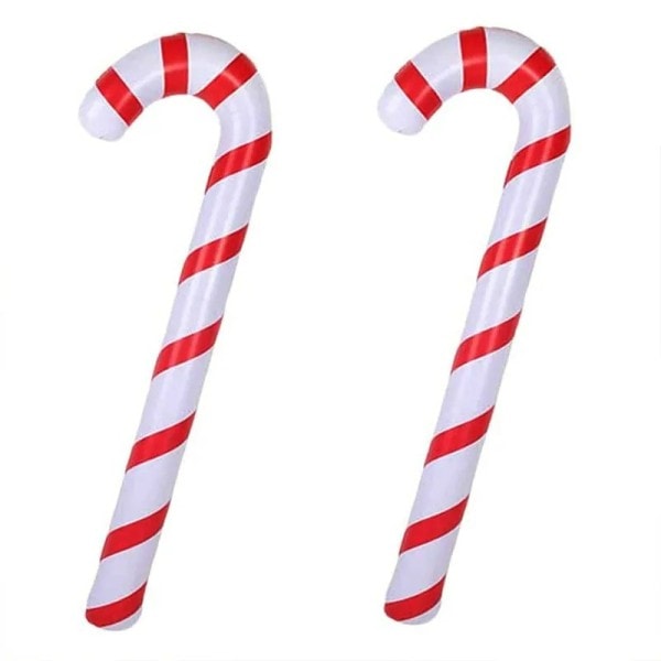 Jul Uppblåsbara Gångkäppar Jul Ute Godis Färgfärgade Uppblåsbara Gångkäppar