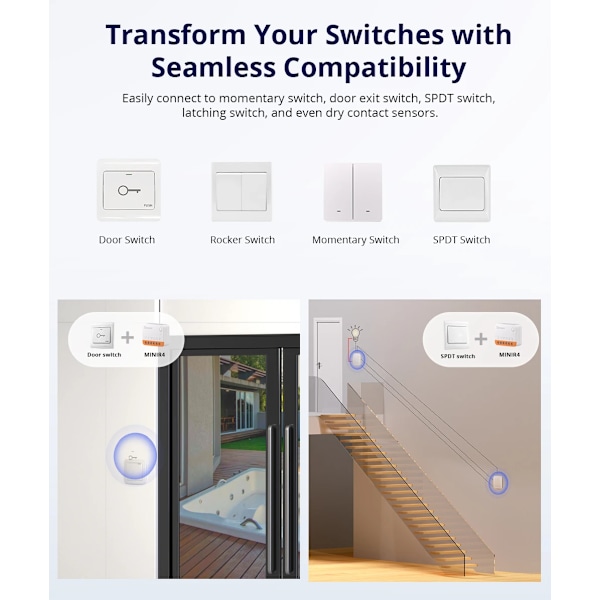 Mini R4 Extreme Wifi Smart Switch keskeytin rele On-Off DIY kytkin