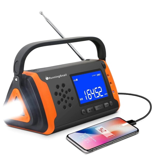 Bærbar udendørs nød strømforsyning digital LCD skærm med SOS alarm Bluetooth radio musik afspiller