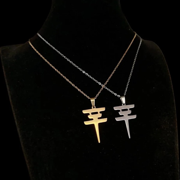 Hotell anheng halskjede for menn kvinner kpop krage choker rustfritt stål smykker