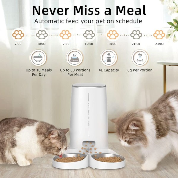Automatisk Katt Fôr Kjæledyr Smart Katt Fôr Kibble Dispenser Fjernkontroll WiFi Knapp Auto Fôr For Katter Hund Tilbehør