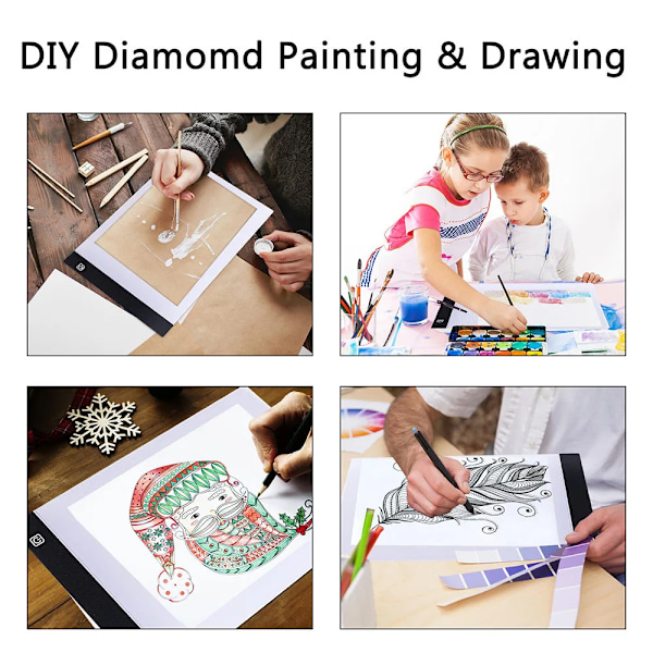 A4 LED Lys Pad For Diamant Maling Kit Med USB Powered Light Pad
