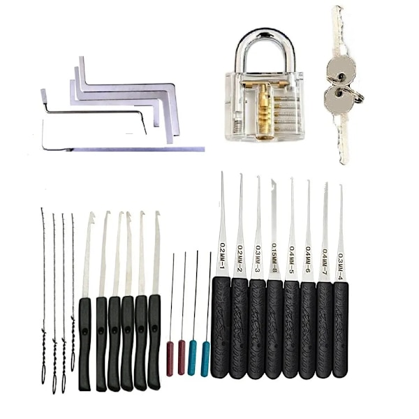 Låssmed Lås Pick Set Rostfritt Stål Dubbel Rad Spänning Demontering Krokar Lås Pickar Verktyg Lockpick