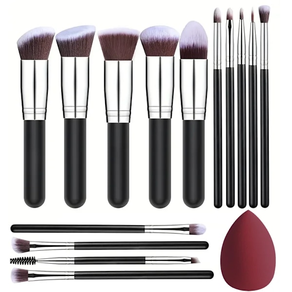 14 delar Smink Borstar Set  Mjuk Fluffig Foundation Roge