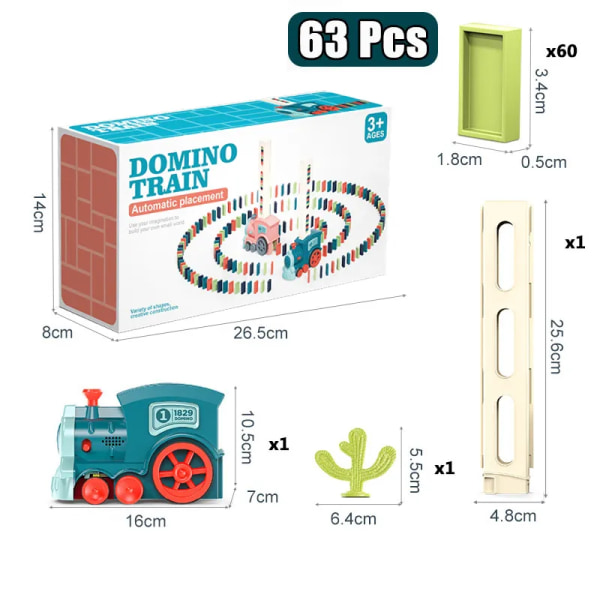 Barn Automatisk Läggning Domino Tåg El Bil Dominoes Set Brick Klossar Kits Spel Pedagogiska leksaker